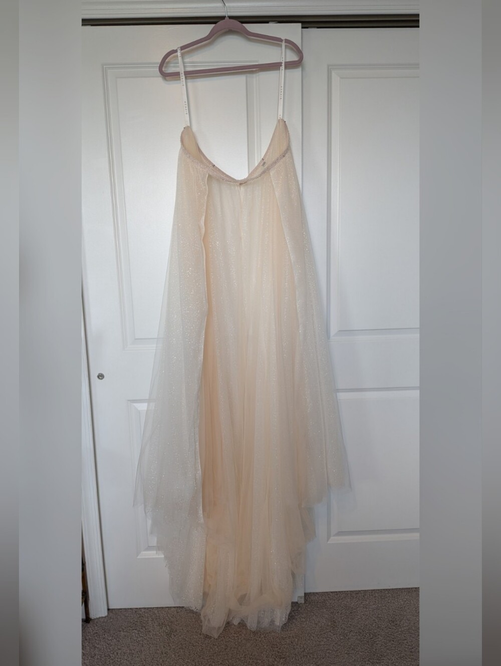 Azazie Diamond White/Champagne Floral Embroidered Wedding Dress - Picture 7 of 13